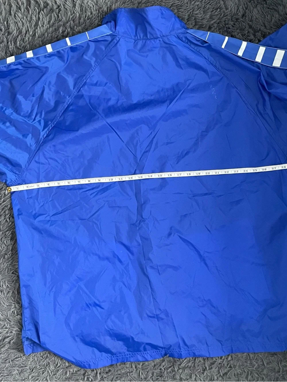 Men Size XXL 2XL Adidas Team Windbreaker Jacket Blue White Full Zip Mesh Lined